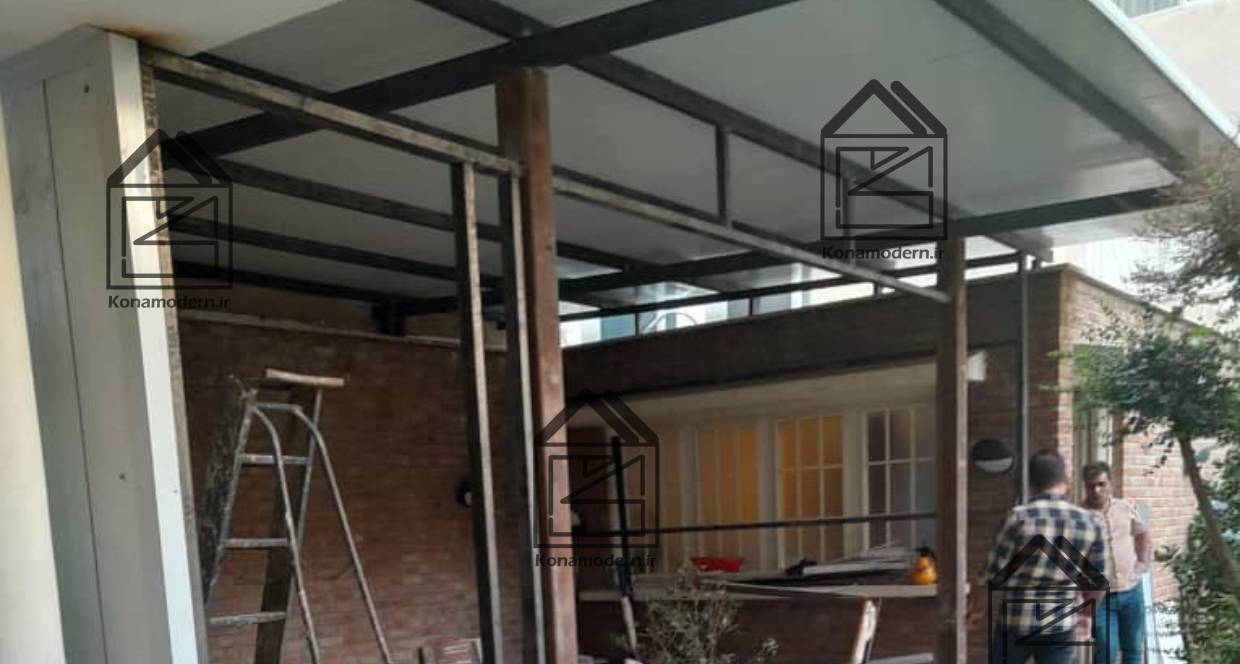 انباری حیاط ساندویچ پنل پلیت